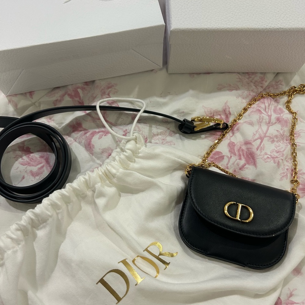 Dior Mini Bag in Black with Gold Chain